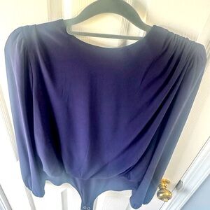 Express Skimming Crew Neck Puff Sleeve Bodysuit